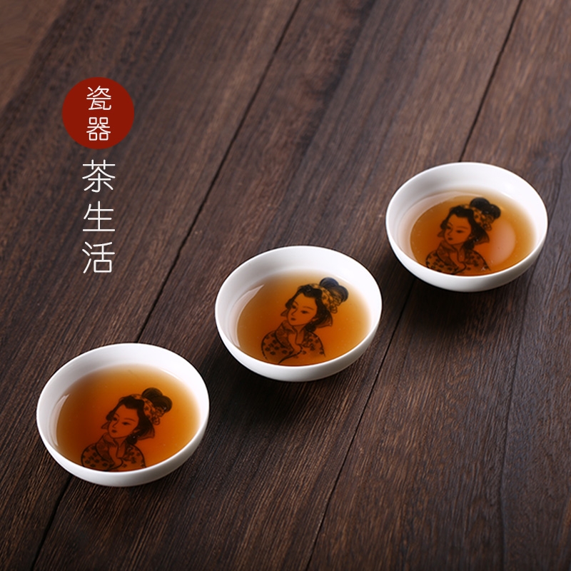 Qiao mu YM ceramic sample tea cup small white porcelain keller cup boutique kung fu tea tieguanyin tea cup