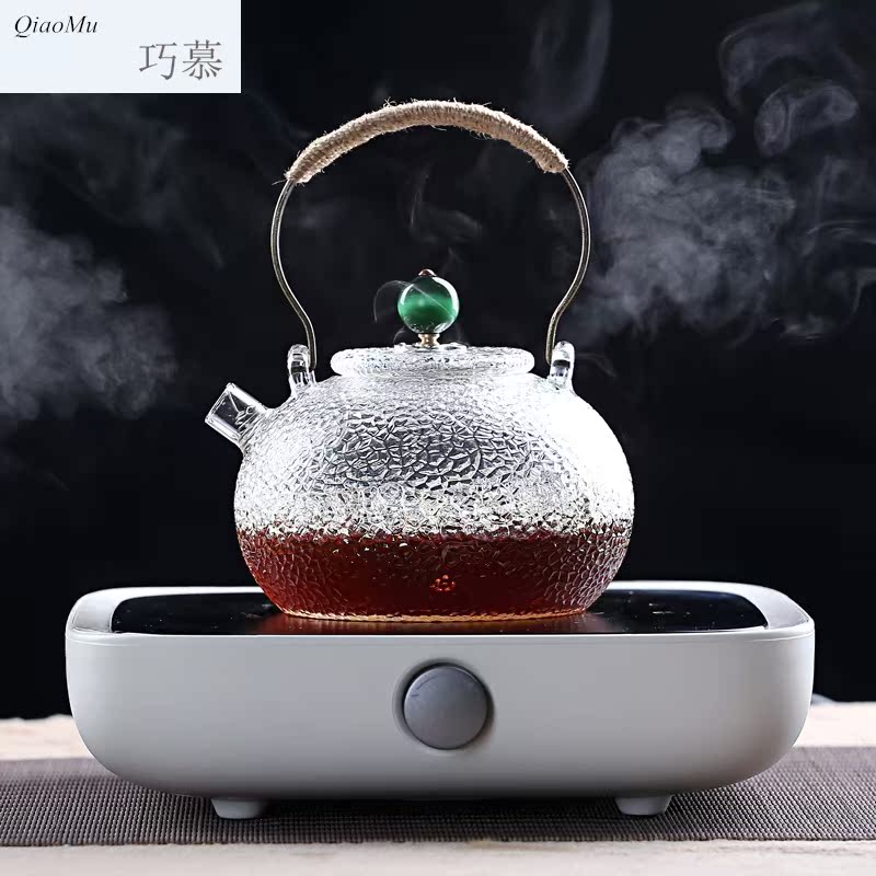 Qiao mu thickening high - temperature Japanese manual hammer glass kettle electric TaoLu cooking pot copper girder pot of tea