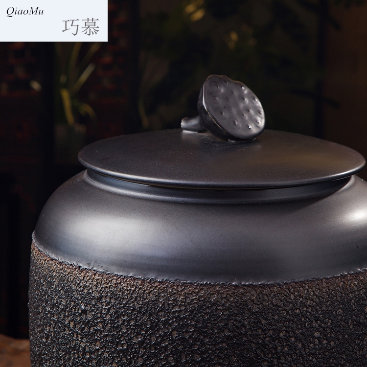 Qiao mu jingdezhen temperature variable glaze ceramic with cover the barrel storage box 40 kg oil cylinder tank to tank jars of pickles