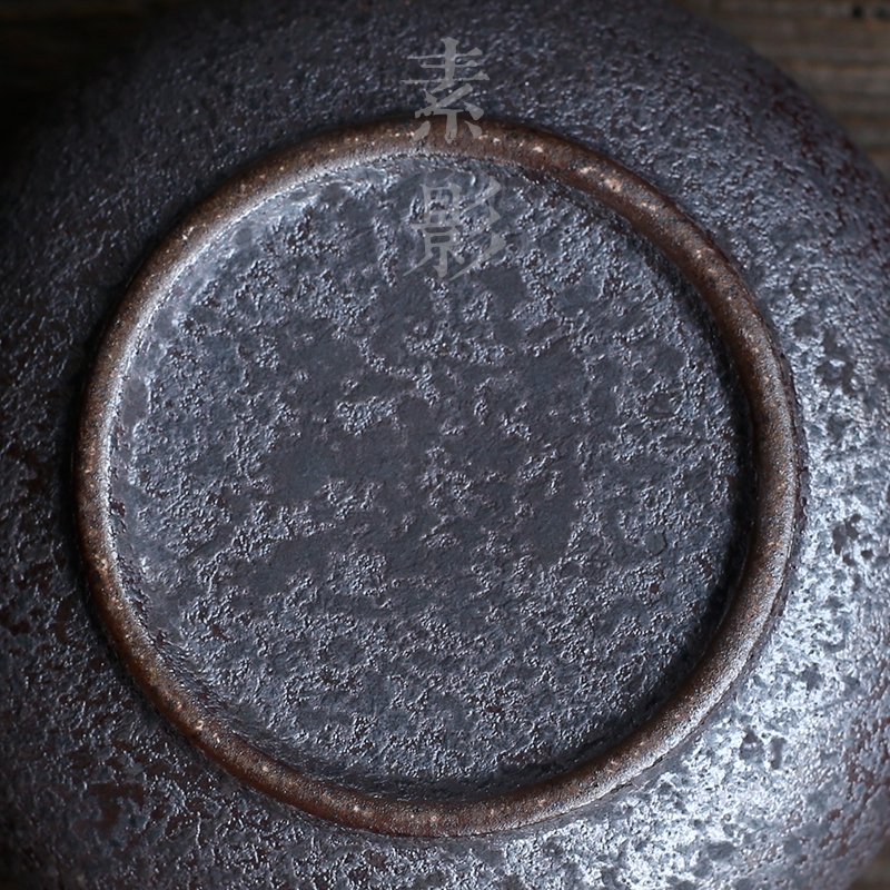 Qiao mu tea ware undressed ore clay mottled rust glaze coarse pottery tea wash to wash to kung fu tea cup of the big bowl