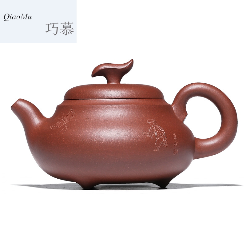 Qiao mu HM yixing are it by pure manual undressed ore the qing cement stripes pot of household teapot tea