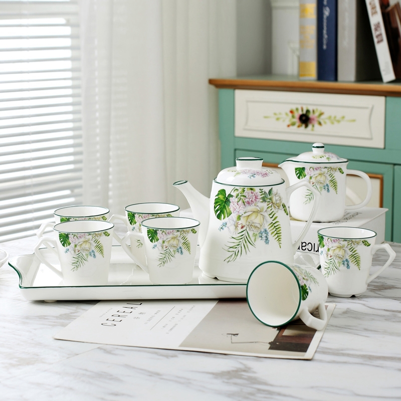 Qiao mu European ceramic tea cup home sitting room 6 only ultimately responds cup set teapot tea cups water in a kettle