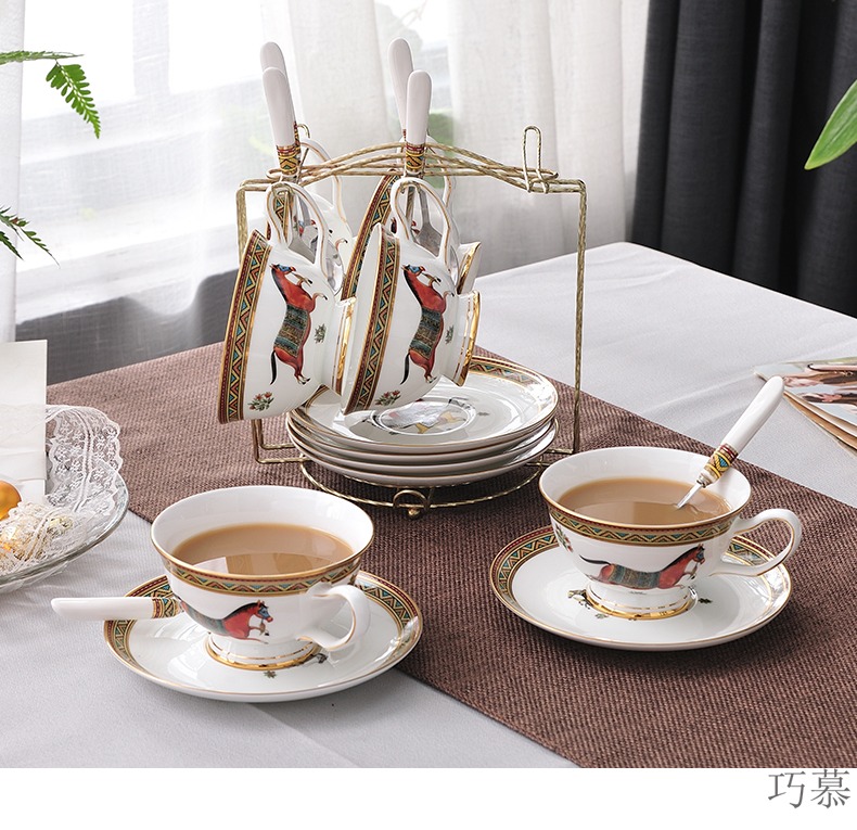 For European coffee cup set to restore ancient ways small key-2 luxury creative ceramic red cup English afternoon tea tea set