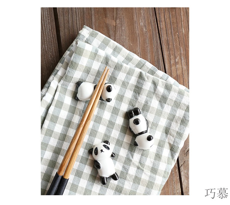 Qiao mu creative ceramic and chopsticks pillow chopsticks chopsticks frame cartoon panda chopsticks chopsticks holder of kitchen utensils supplies