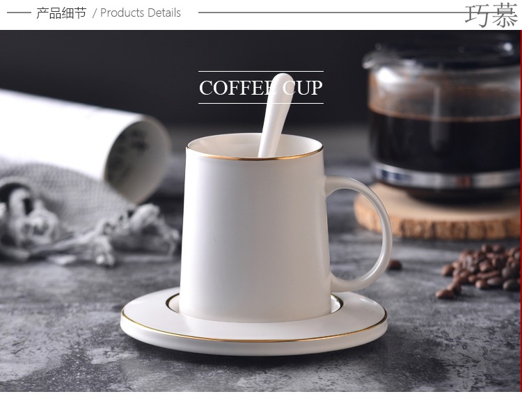 Qiao mu northern wind large capacity keller with spoon, ceramic tea cup coffee cup set office picking cups