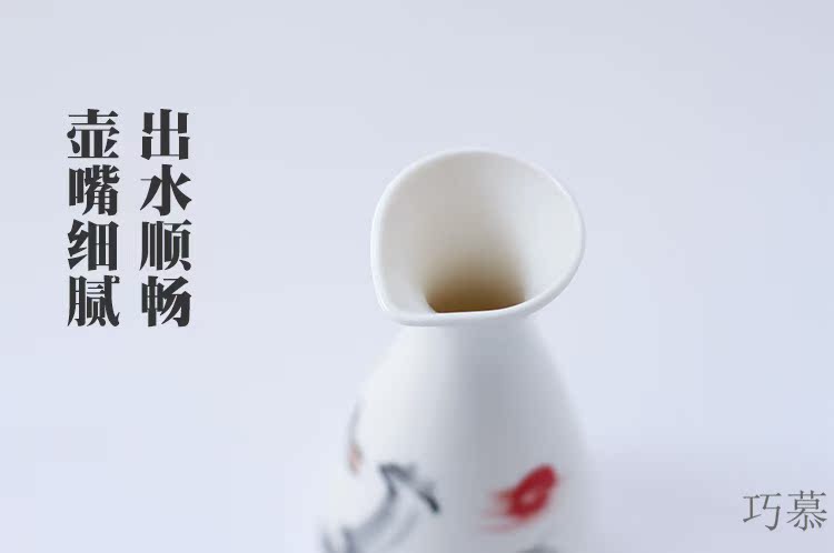 Qiao mu home 3 two belts base ceramic wine bottle temperature wine wine liquor cup warm wine bottle wine set porcelain