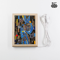 There mosaic DIY hand-made material bag parent-child gift Van Gogh starry light