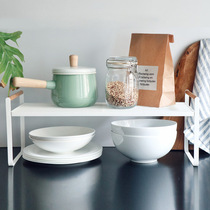 Kitchen desktop storage rack drain household Japanese style simple iron seasoning product rack multi-layer storage rack