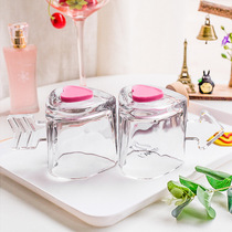 One arrow in the heart glass Children cute girl couple Cup creative Cup ins simple drink cup juice cup