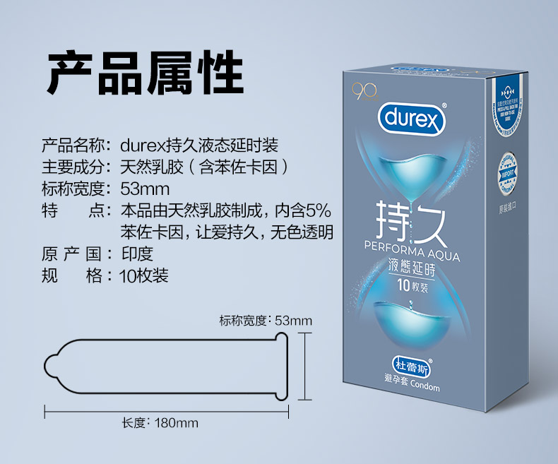 神价格 杜蕾斯 延时持久超薄避孕套 20只 图6