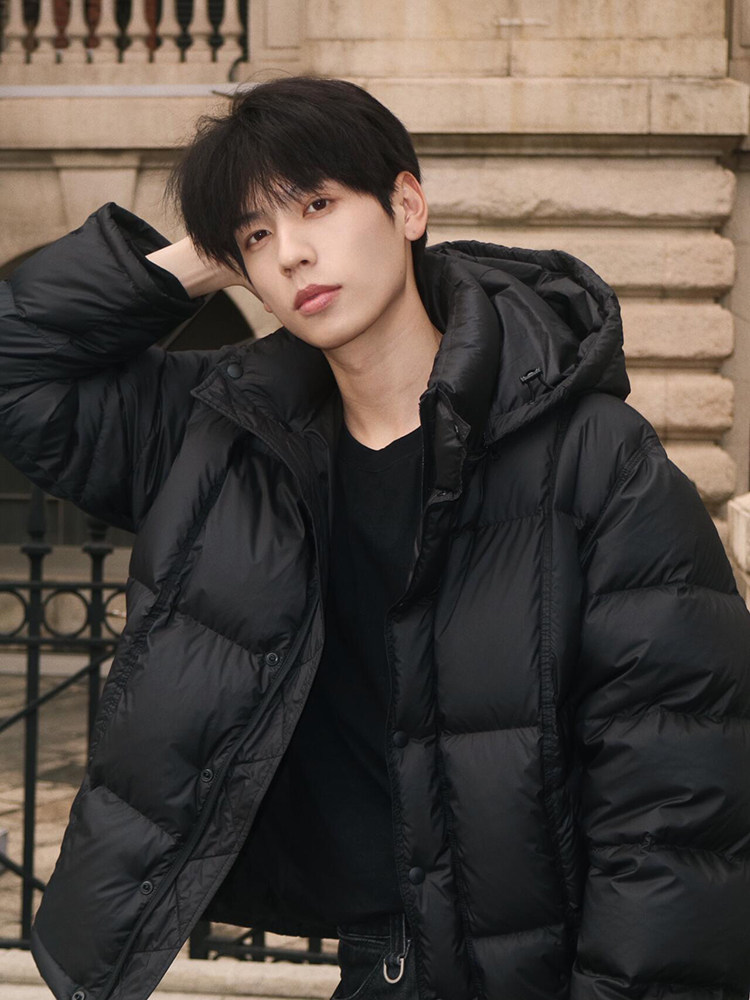 Cleanfit American-Style Ribbed Structure down Jacket for Men, Winter Thickened, Stylish and High-End White Duck down Coat