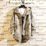 Ретро мужская демисезонная куртка, бейсбольная камуфляжная японская форма с капюшоном, в американском стиле, большой размер