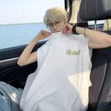 Ретро летний жилет, футболка без рукавов, в американском стиле, с вышивкой