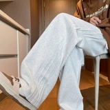 Дизайнерские утепленные демисезонные мужские штаны, в американском стиле, тренд сезона, свободный прямой крой