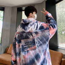 Sweater men hooded country tide ins Hong Kong style hip hop hiphop top 2021 Spring Tide brand Ruffian handsome tie-dyed coat