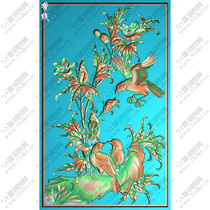 Vertical okra flower and bird vertical board backrest back panel small door bookcase door exquisitely carved picture jdp grayscale picture bmp