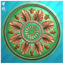 Round European style round flower applique finely carved image grayscale image