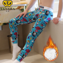 New mens warm pants plus fleece thick cotton autumn pants personality trend boys lining pants mens leggings