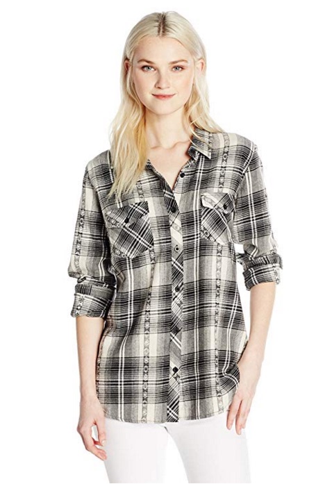 Spring New Style Surf Volc Diamond Pattern Women's Loose Plaid Cotton Brushed Long-Sleeve Shirt Skateboard Shirt