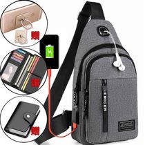 Chest bag mens backpack 2024 new nylon canvas casual bag sports travel chest bag single shoulder crossbody bag