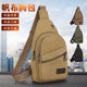 Men's waist bag canvas multi-layer multi-pocket large capacity