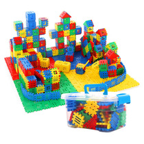 Building Blocks Assembly Childrens Toys Hitch House Puzzle Big Grain Block Parquet Wall Window Model Puzzle 6 Year Old Girl Boy