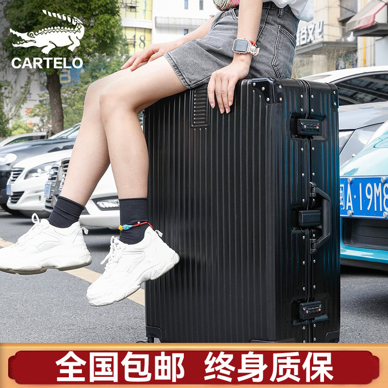 Suitcase Men's large capacity 34 inch Llever box universal wheels Women sturdy and durable thickened travel password leather case 28