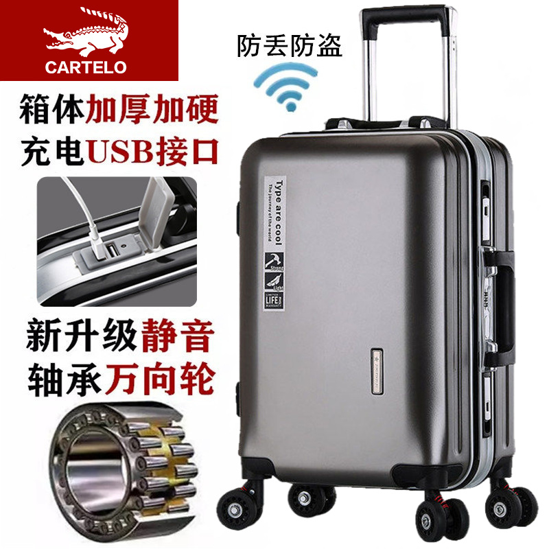 Suitcase Women's Ins Nets Red New Travel Pull-Lever Box 20 Small Universal Wheels 24 Password Leather Case 26 Inch