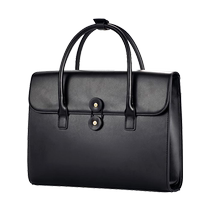 Commuting business briefcase womens 2024 new high-end retro portable document bag laptop bag 14