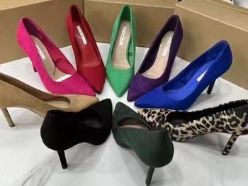 Fashionable pointed toe high heels european and american microfiber leather and comfortable