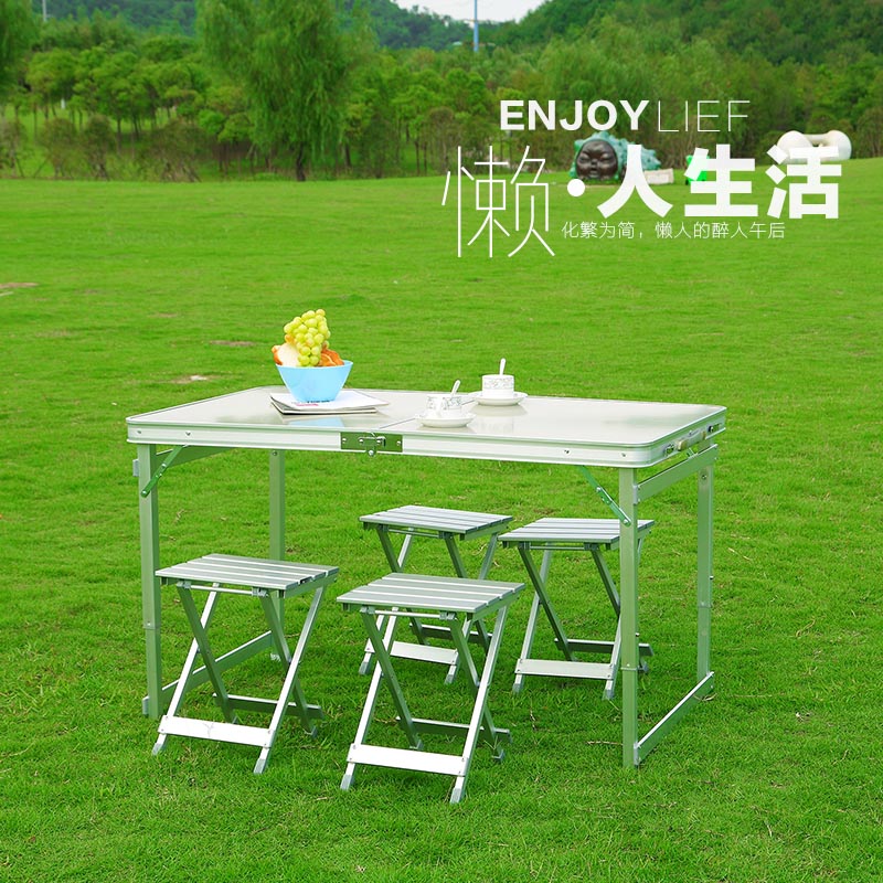 Folding table and chair integrated field ultralight suit car outdoor combination self-driving tour simple portable picnic table