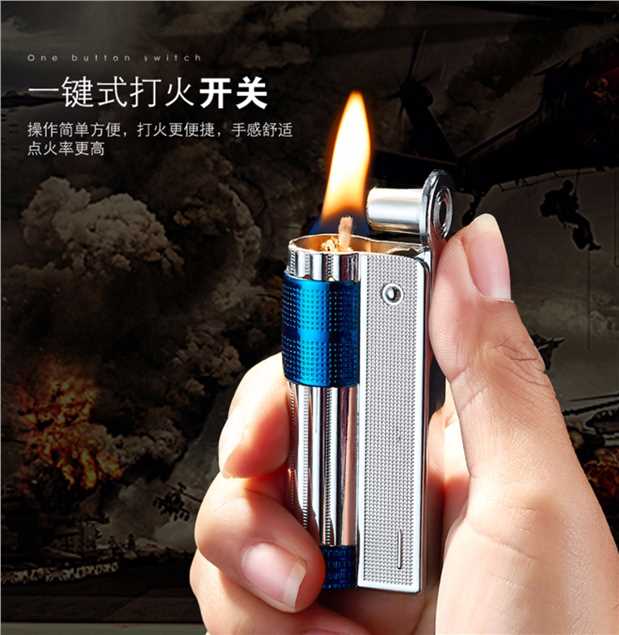Áo cổ điển nhẹ hơn retro cổ điển dầu hỏa nhẹ hơn phiên bản hoài cổ nhỏ gọn của bánh xe động cơ xăng khắc - Bật lửa bat lua rio
