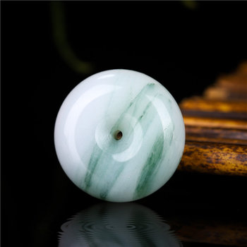 Ping an buckle natural quartzite jade pendant necklace