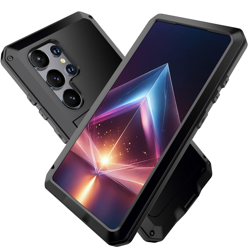 Suitable for Samsung Galaxy S26 25 Edge 24 23 22 Ultra Plus Phone Case, Three-Proof Metal Aluminum Alloy Splash-Proof, Drop-Proof, Dust-Proof Protective Cover, Supports Wireless Charging