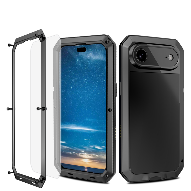 Suitable for Apple 17 Air 17 Pro Max Metal Aluminum Alloy Anti-Drop Three-Proof Phone Case, Anti-Drop and Dust-Proof Protective Cover