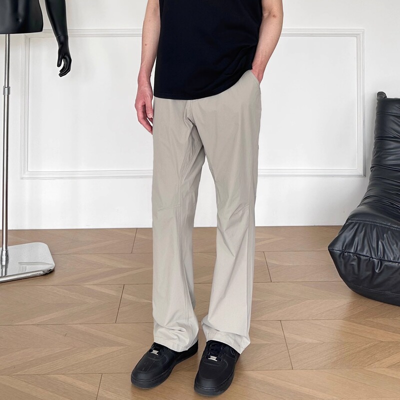 Cezphison Plain Lightweight Cronin Casual Pants Soft Shell Quick-Drying Outdoor Flared Simple Pants for Men