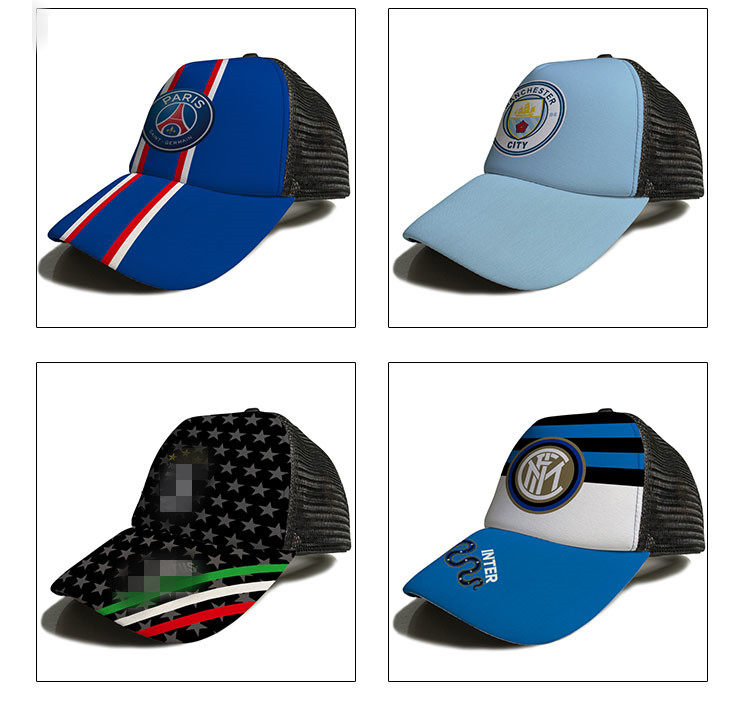 Football hat Barcelona Messi Real Madrid Paris C Ronaldo Liverpool fans summer sunshade duck tongue baseball net cap