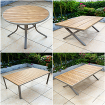 Outdoor table and chairs plastic wood patio Antiseptic Wood Waterproof Sunscreen Combined Casual Outdoor Open-air Balcony Garden Villa