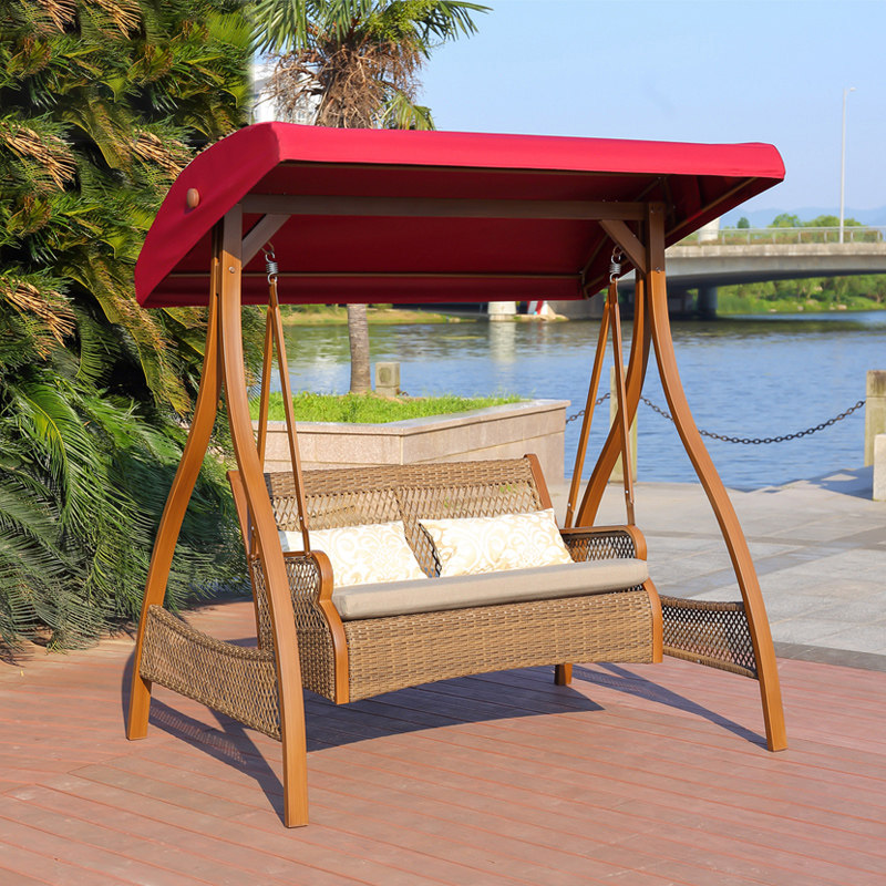 Outdoor Swing Set Rocking Chair Outdoor Double Balcony with Rocking Chair Patio chair Courtyard Garden Hanging chair Vine Chair Iron Art swing set