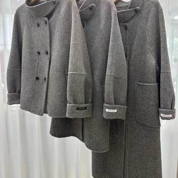 2024 autumn and winter new double-sided cashmere coat