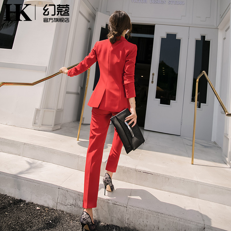 Red suit coat female popular ocean fashion small suit temperament high-end fashion suit high-end fashion professional suit