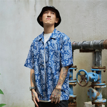 Subreeef Cashew Flowers Dark Islands Easy West Coast Street Bandit Oversize Oversize Short Sleeve Shirt Loose Comfort