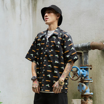 subreef dollars dark islands loose short sleeve shirt West coast street bandit mojito Cuban floral shirt tide