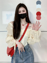 Han Miley Shirt Woman Design Sensation Little Crowdwoman New Outwear Long Sleeve Mesh Yarn Apricot Eurostock 2022 Spring Blouse