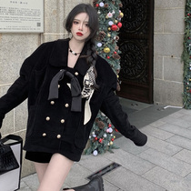 Han Milai Lamp Core Suede Short Coat Female Autumn Winter Tide 2020 New 100 hitch Han version Loose Black Son Coat