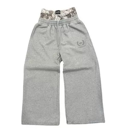 Retro Casual Sports Pants European and American Style Trendy Double Waistband Embroidered Sweatpants Casual Sports Pants