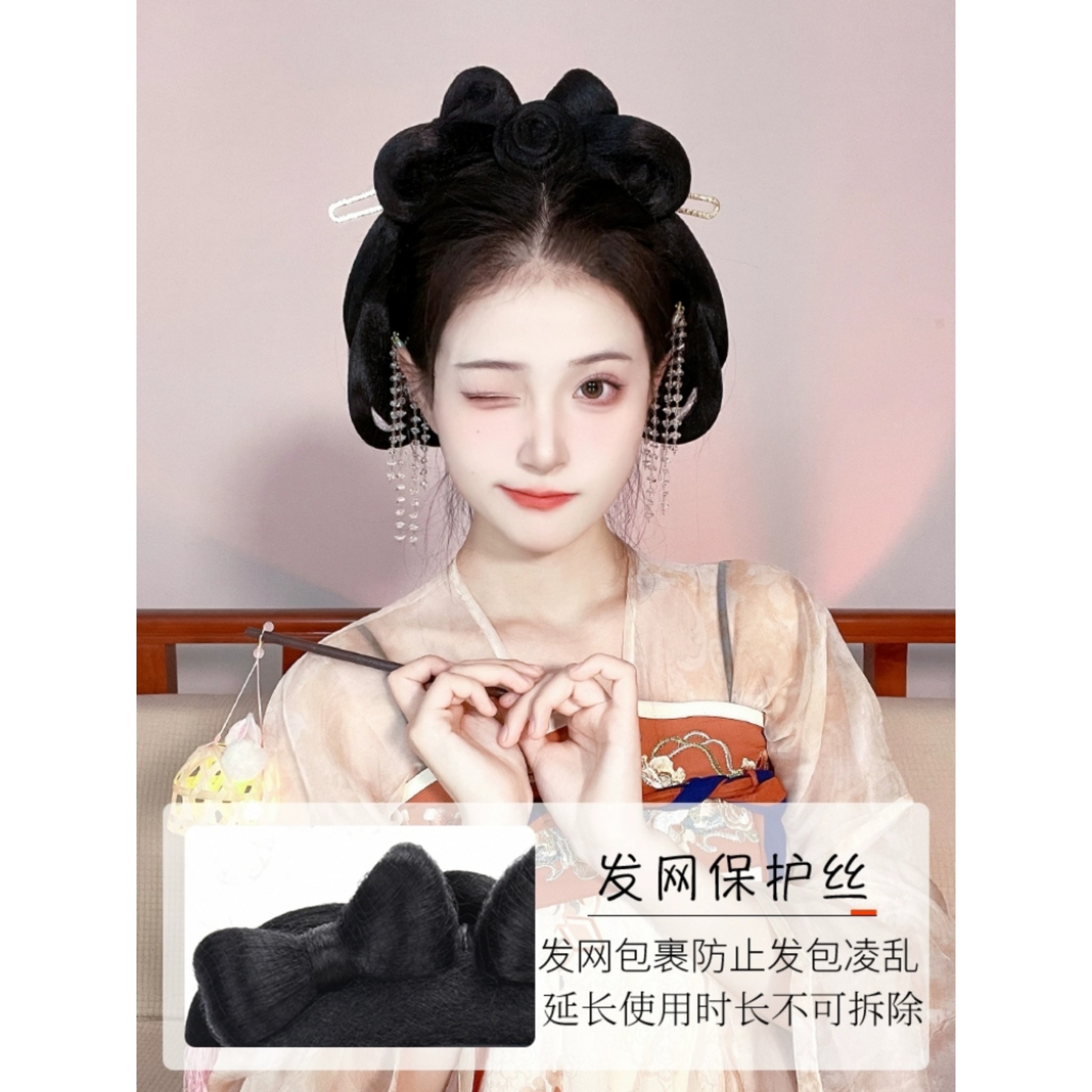 古装汉服假发一体式懒人发箍,一秒变古风女神!👑 -发包-淘宝好物网