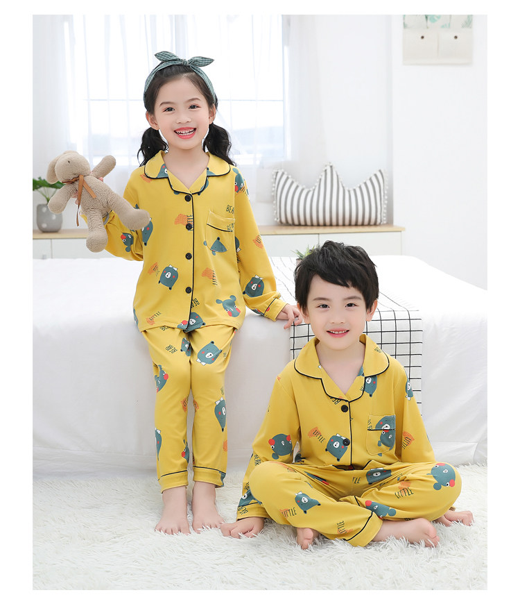 儿童睡衣春秋季薄款牛奶丝长袖卡通女孩小孩男童女童家居服套装详情23