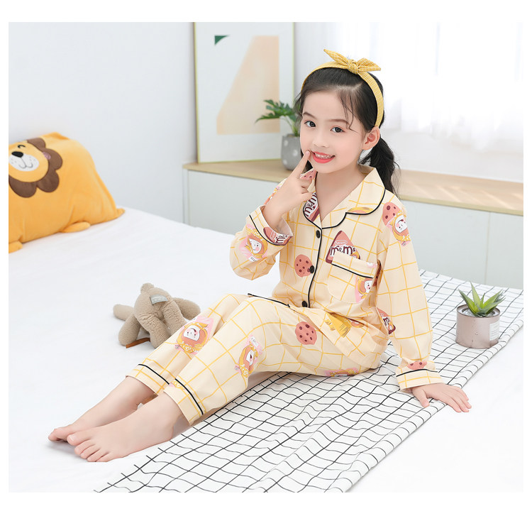 儿童睡衣春秋季薄款牛奶丝长袖卡通女孩小孩男童女童家居服套装详情64