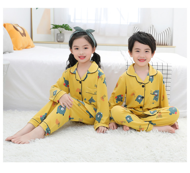 儿童睡衣春秋季薄款牛奶丝长袖卡通女孩小孩男童女童家居服套装详情22